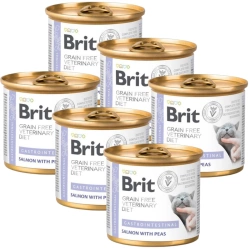 Brit Grain Free Veterinary Diet Cat Gastrointestinal Salmone e piselli 6x200g