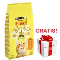 PURINA Friskies cibo per gatti Pollo e Verdure 10 kg + una sorpresa per il vostro gatto GRATIS!