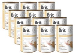 Brit Grain Free Veterinary Diet Dog Hepatic con tacchino e piselli 12x400g