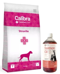 Calibra Veterinary Diets Dog Struvite 12kg + LAB V Olio di Salmone per cani e gatti 1000ml