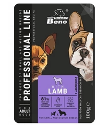 SUPER BENO Adult, bustina per cani di piccola e media taglia con agnello 100g