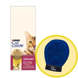 PURINA Cat Chow Alimento per le vie urinarie ricco di pollo 15 kg + Guanto per grooming toelettatura - Cat Chow