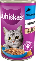 WHISKAS Cibo umido per gatti 1+ con tonno in gelatina 400g