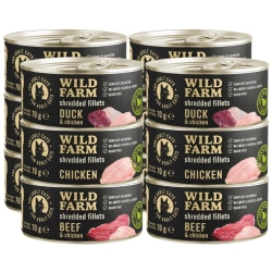 WILD FARM Filetti Mix di sapori 12x70g - cibo umido per gatti senza cereali, filetto in brodo