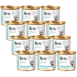 Brit Grain Free Veterinary Diet Cat Struvite Tacchino con piselli 12x200g