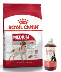 ROYAL CANIN Medium Adult 15kg + LAB V Olio di Salmone per cani e gatti 1000ml