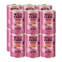 WILD FARM Pate Salmon 12x400g - cibo senza glutine per gatti