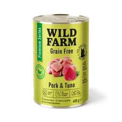 WILD FARM Premium Grain Free Pork and Tuna 400g  - cibo senza cereali per gatti