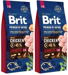 Brit Premium By Nature Senior L+XL Con pollo 15kg x2