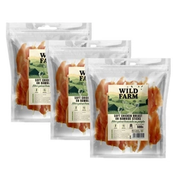 WILD FARM Filetto di petto di pollo su bastoncino 3x500 g snack per cani