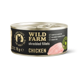 WILD FARM Fillets Chicken 70 g - alimento umido senza cereali per gatti in brodo
