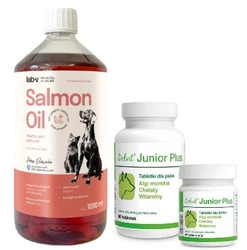 Dolvit Junior Plus Mini 90 compresse & LAB V Olio di Salmone per cani e gatti 1000ml