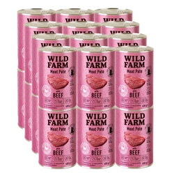 WILD FARM Pate Beef 24x400 g - cibo senza glutine per gatti