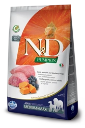 Farmina N&amp;D Pumpkin Grain Free Canine Adult Medium&amp;Maxi Lamb&amp;Blueberry 2,5 kg