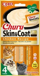 INABA Churu Skin & Coat per gatti gusto di pollo 4x14g