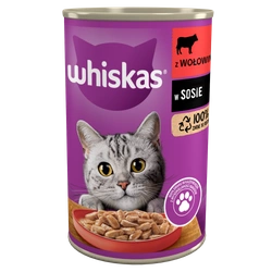 WHISKAS Cibo umido per gatti 1+ con manzo in salsa 400g