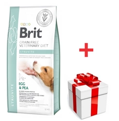 Brit Grain Free Veterinary Diet Dog Struvite Uovo e piselli 12kg + una sorpresa per il vostro cane GRATIS!