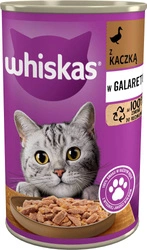 WHISKAS Cibo umido per gatti 1+ con anatra e gelatina 400g