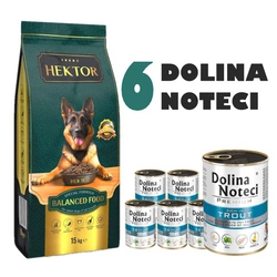 HEKTOR BALANCED Adult 15kg + Dolina Noteci Trota Premium 6x400g