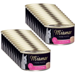 Miamor Feine Filets - alimento umido per gatti filetti di pollo con riso Lattina da 24x100g