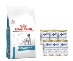 Royal Canin Veterinary Health Nutrition Cane Anallergico 8kg + ENZO VET ipoallergenico 6x400g