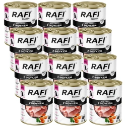 DOLINA NOTECI Cibo umido per cani Rafi Classic con tacchino 12x800 g