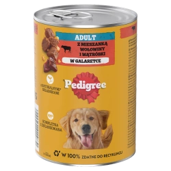 Pedigree Cibo umido per cani adulti con manzo in gelatina lattina 400g