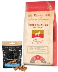 FITMIN Medium Performance 12kg + Fitmin For Life Biscotti per cani e gatti 50 g mix di gusti IN OMAGGIO!