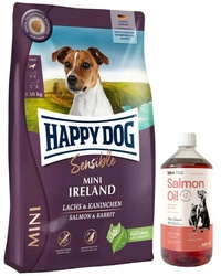 Happy Dog Mini Irland 10kg & LAB V Olio di salmone per cani e gatti 1000ml