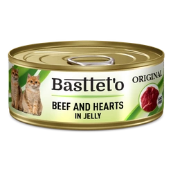 Basttet'o Original Manzo con cuore in gelatina per gatti 85g (lattina).