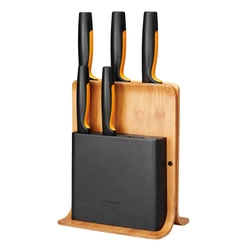 Fiskars Set di 5 coltelli in blocco di bambù