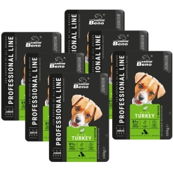 SUPER BENO Junior bustina per cuccioli di tutte le razze con tacchino 6x100g