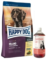 Happy Dog Supreme Ireland 1kg & LAB V Olio di Salmone per cani e gatti 1000ml