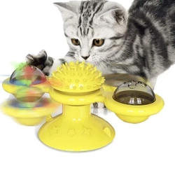 Gioco interattivo rotante per gatti con erba gatta