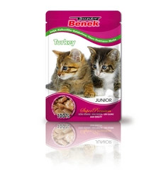 SUPER BENEK Junior Bustina per gatti con pezzi di tacchino 100g