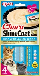 INABA Churu Skin & Coat per gatti gusto tonno e capesante 4x14g
