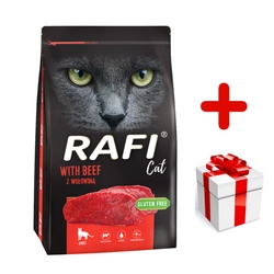 DOLINA NOTECI Rafi Cat cibo secco per gatti con manzo 7 kg + sorpresa per il gatto GRATIS!