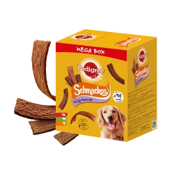 PEDIGREE® Mega Box SchmackosTM - alimento complementare per cani adulti (gusto Manzo, Agnello e Pollame) - 790g