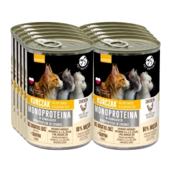 PetRepublic cibo monoproteico al pollo per gatti, pezzi in salsa 10x400g