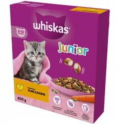 WHISKAS Junior 800 g - cibo secco per gattini con delizioso pollo