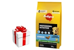 PEDIGREE® Junior Professional Nutrition 12 kg con pollame e verdure + sorpresa per il cane GRATIS