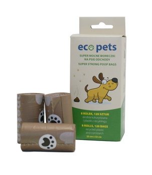  Eco Pets Sacchetti ecologici per rifiuti 120 pz (8x15 pz)