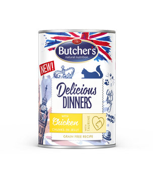 BUTCHER'S Delicious Dinners pezzi con pollo in gelatina 400g (gatto)