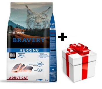 Bravery Cat Adult Herring (Aringa) 2 kg + sorpresa per il gatto GRATIS