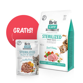 Brit Care Cat Grain-Free Sterilised Urinary Health Con pollo 400g + Brit Care 85g GRATIS!!!