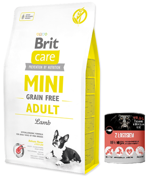 Brit Care Mini Grain Free Adult Con agnello 7kg + Mr.Big 400g salmone GRATIS