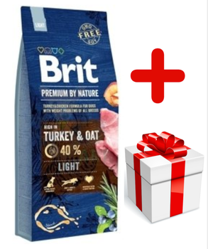 Brit Premium By Nature Light con tacchino e avena 15kg +sorpresa per il cane GRATIS