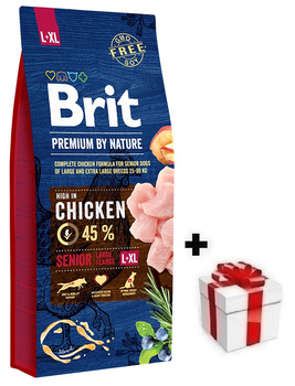 Brit Premium By Nature Senior L+XL Con pollo 15kg + sorpresa per il cane GRATIS