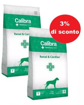 Calibra Veterinary Diets Dog Renal Cardiac 2x12 kg - 3% di sconto in un set