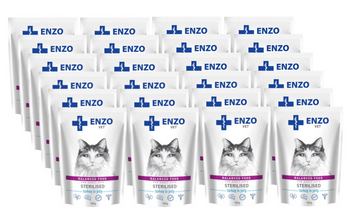 ENZO VET Sterilised per gatti con tacchino in gelatina 24x100g